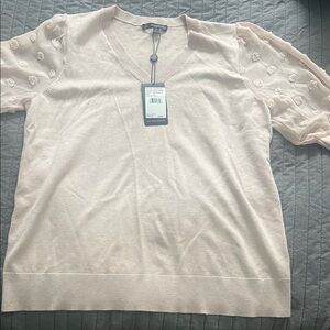 Adrianna Papell Cream Knit Top